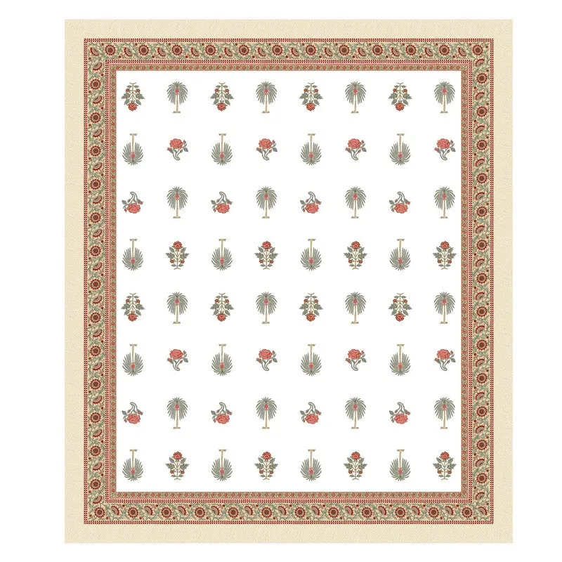 Ethnic Calm Cotton Bedsheet (Red,White) - 120 TC media 5