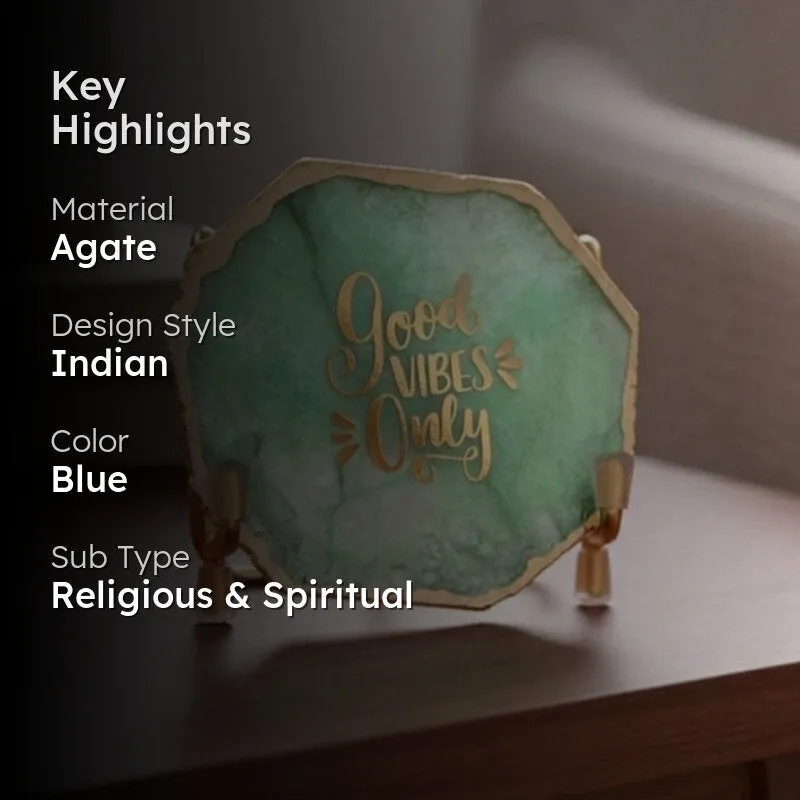 Good Vibes Agate Showpiece - Green media 2