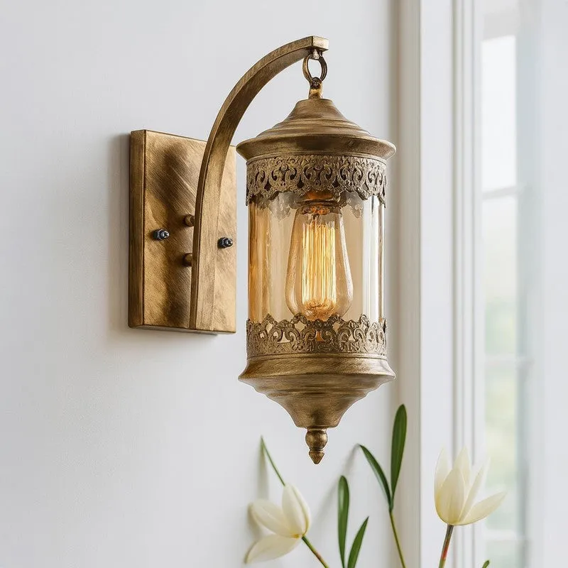 Ornate Farola Lantern Glass & Metal Lamp media 4