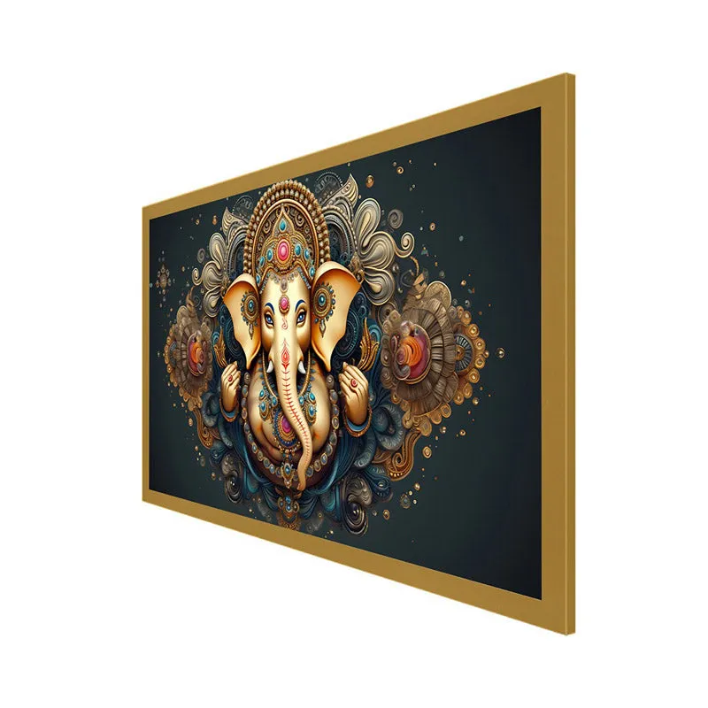 Vakratund Festive Wall Painting With Frame media 9