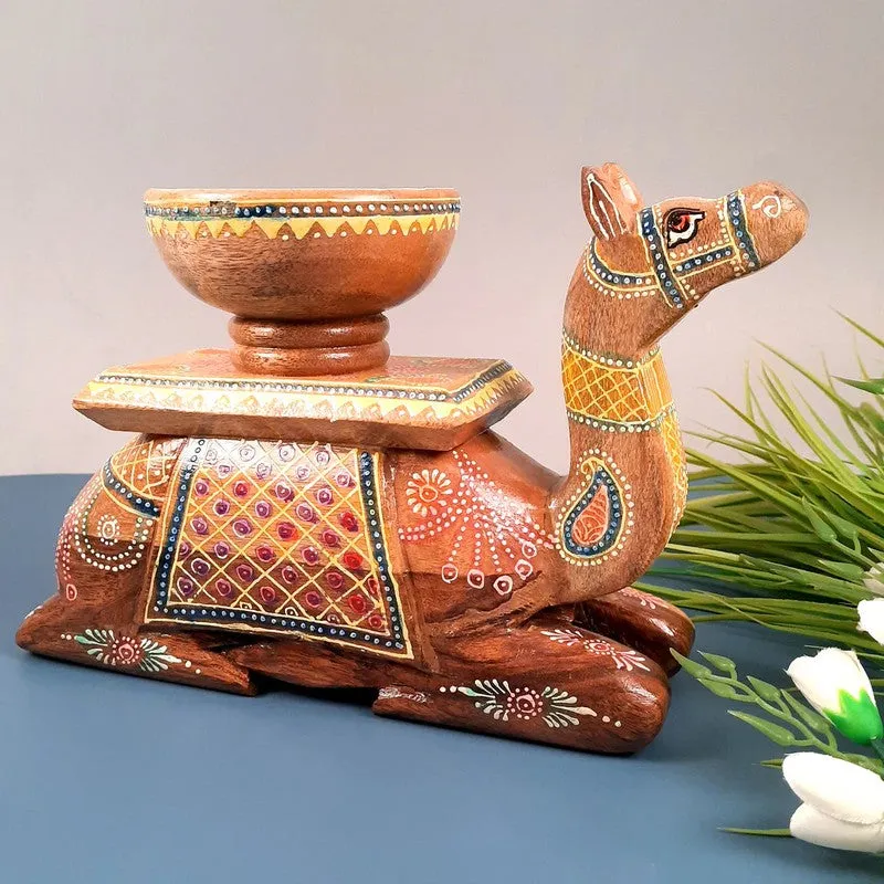 Wooden Camel Bowl Showpieces media 4