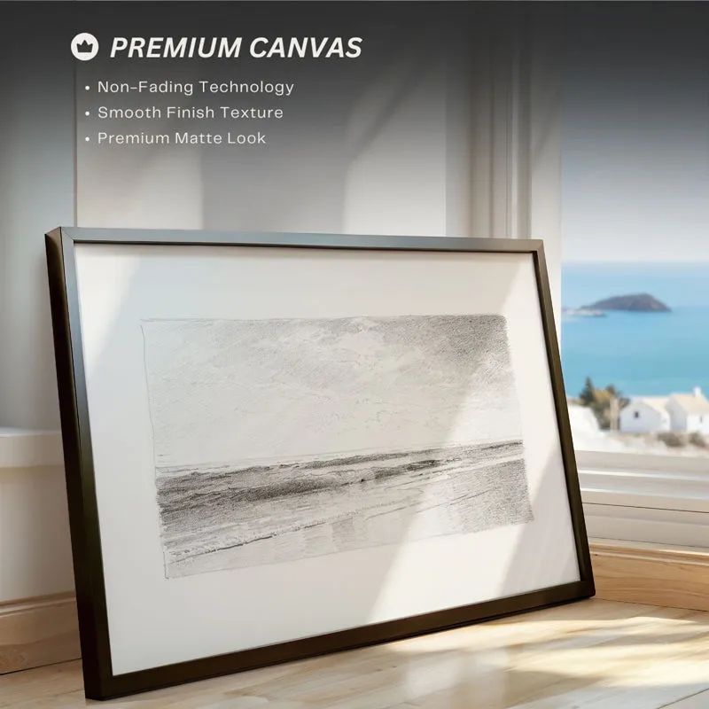 Monotone Waves Wood Wall Art With Frame - Black media 4