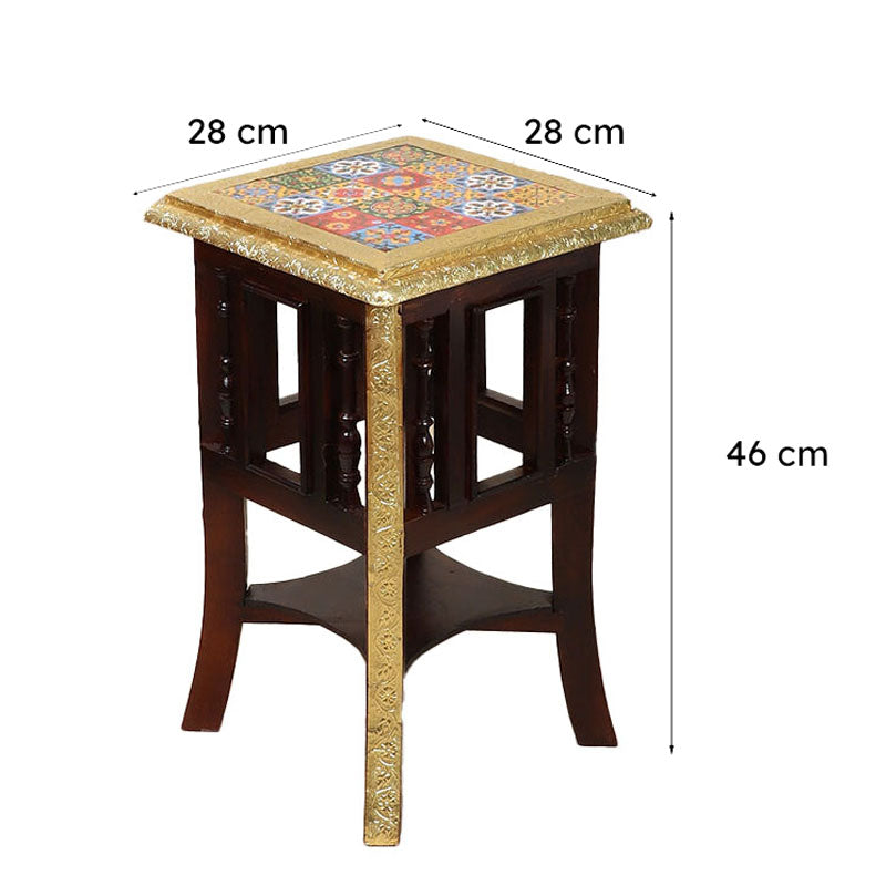 Devanta Brass Finish MDF Stool media 6