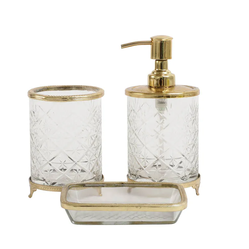 Mamba Crystal Cut Bathroom Set - Gold media 6