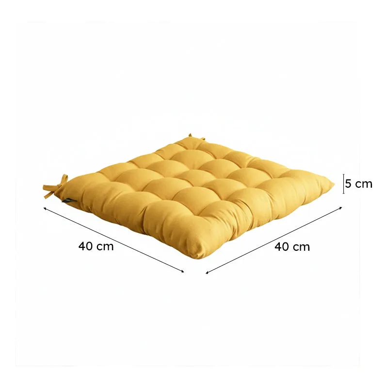 Rowan Cotton Chair Pad (Mustard Yellow) - Set Of Six media 7