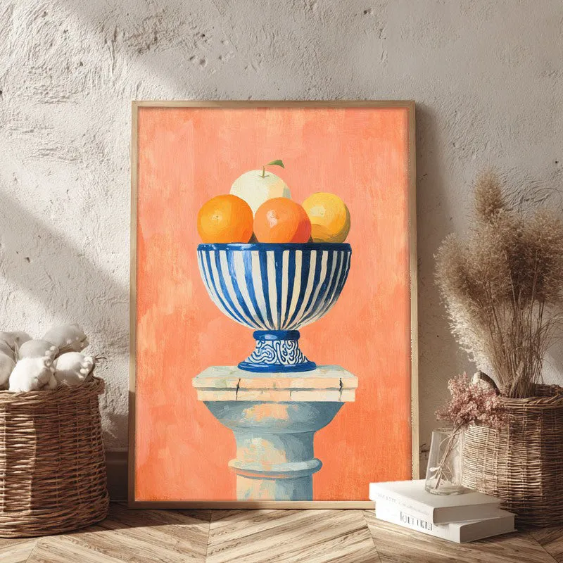 Fruit Bowl Canvas Wall Painting - Brown Frame media 3