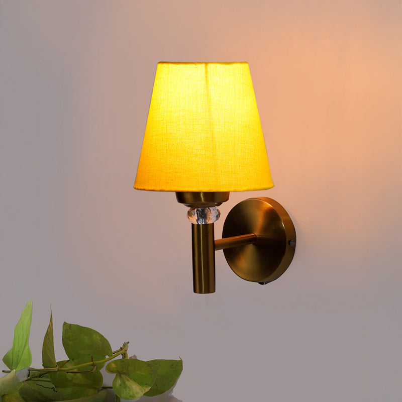 Aquilla Steel & Cotton Wall Lamp - Yellow
