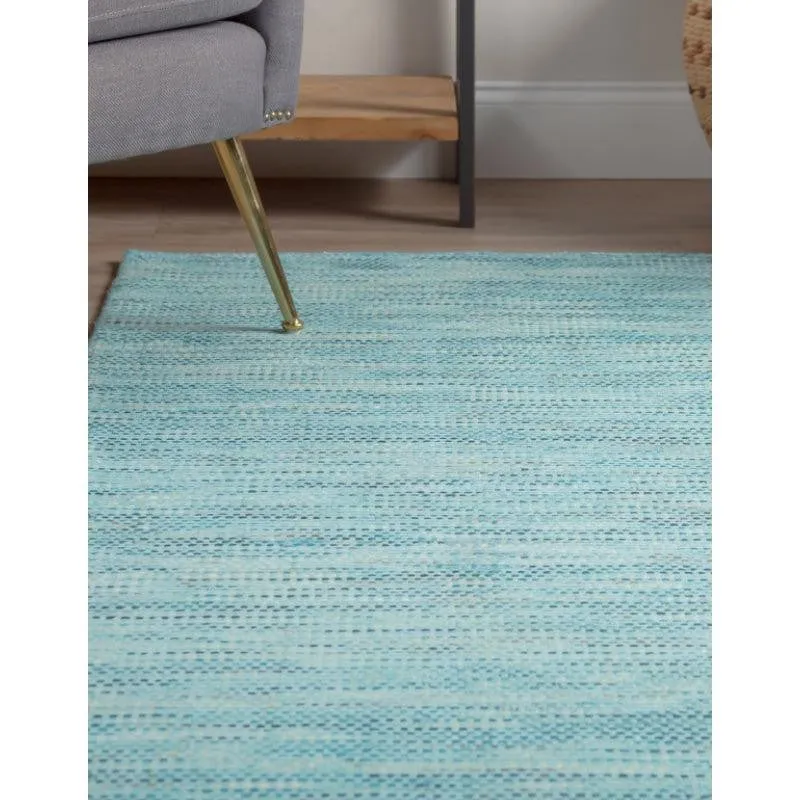 Lasumi Hand Woven Wool Rug - Teal media 3