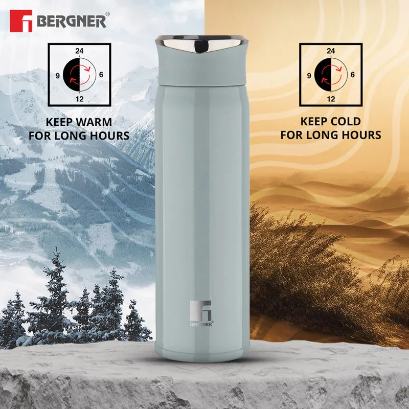 Bergner Walking Carry Cask Thermosteel Hot And Cold Flask (Grey) - 450 mL media 1