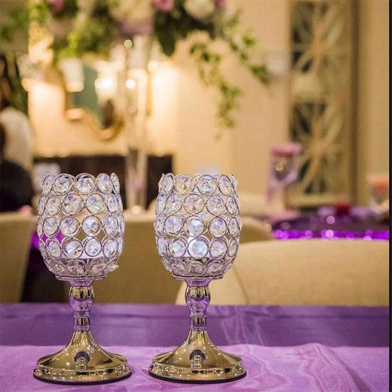 Trimero Crystal Tealight Candle Holder - Set Of Two