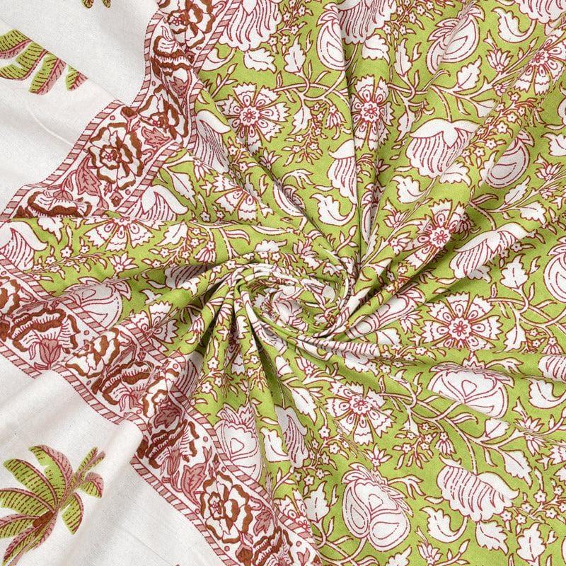 Kanishka Printed Cotton Bedsheet (Green) - 140 TC media 5