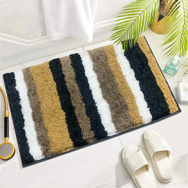 Strip Soft Microfiber Bath Mat - Beige media 3