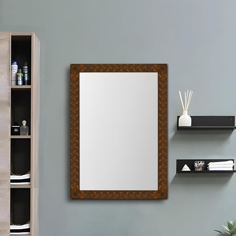 Eartha Wall Mirror With MDF Frame - Brown media 4