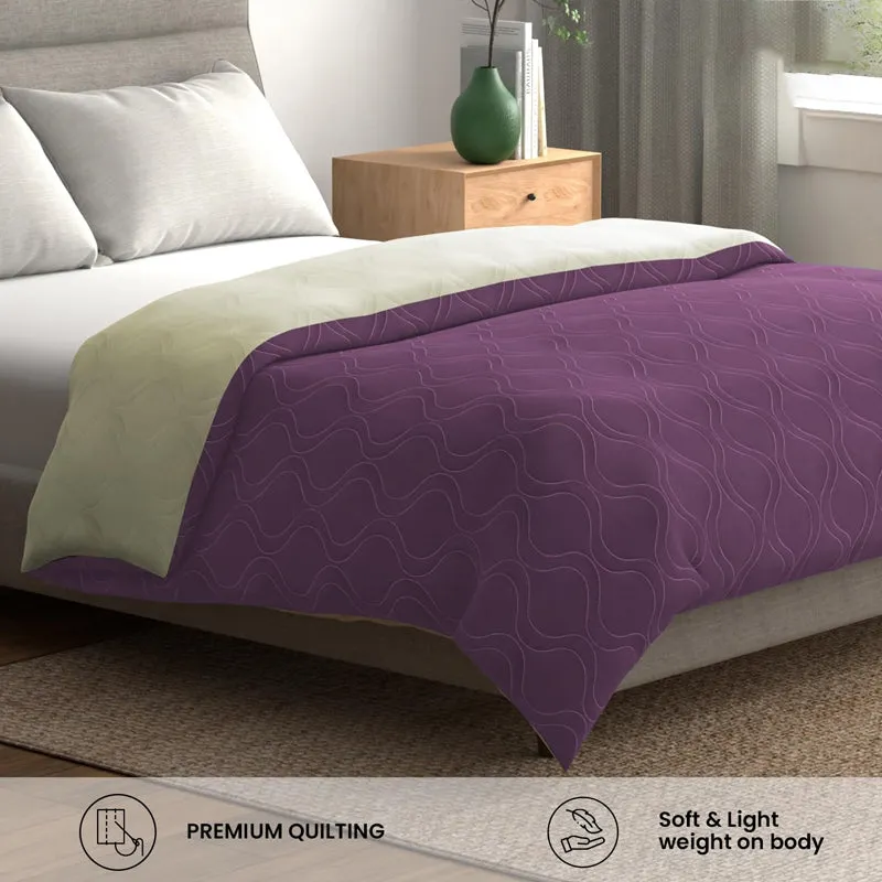 Urban Space Triad Reversible Microfiber Comforter (Plum, Pearl) - 80 GSM media 5