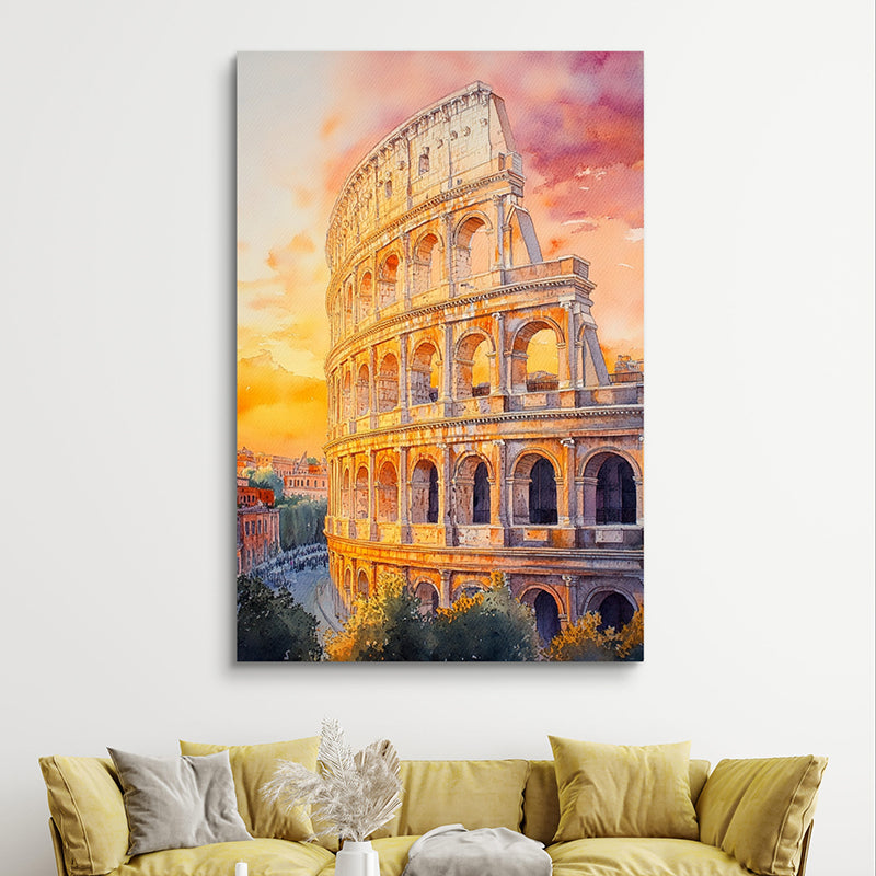 Colosseum Sunset Wall Painting