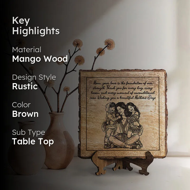 Foundation Of Strength Wood Showpiece - Square media 2