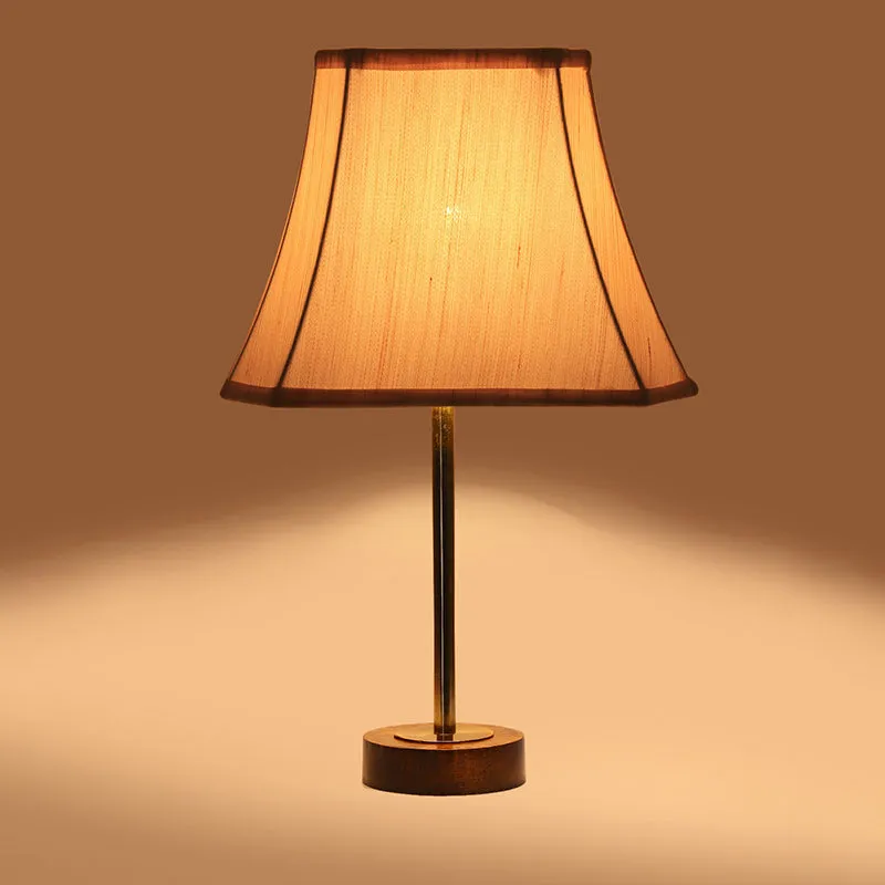 Ceylon Rodin Wooden Table Lamp - OffWhite,Gold,Brown media 6