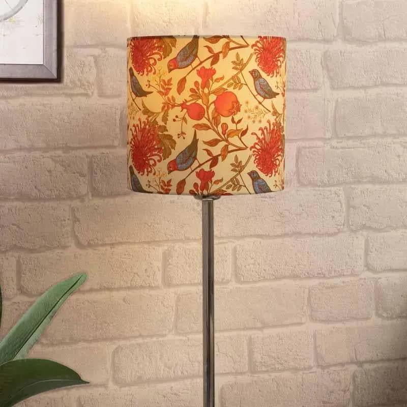 Amber Silver Fabric Table Lamp - Multicolor media 3