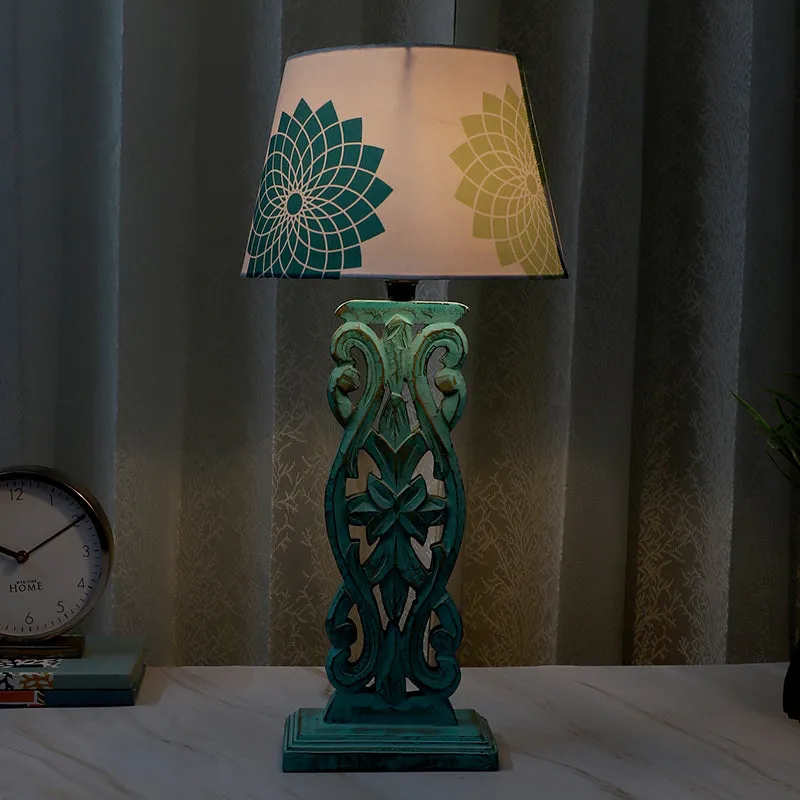Akari Sigil Printed Mango Wood Table Lamp media 1