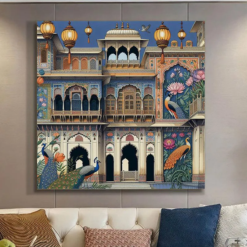 Ornate Indian Palace Poly Canvas Wall Painting media 1