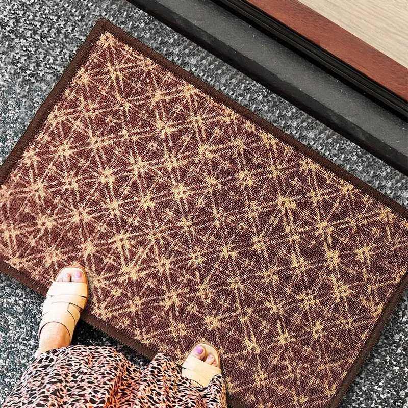 Aster Abstract Nylon Door Mats - Brown,Beige media 3