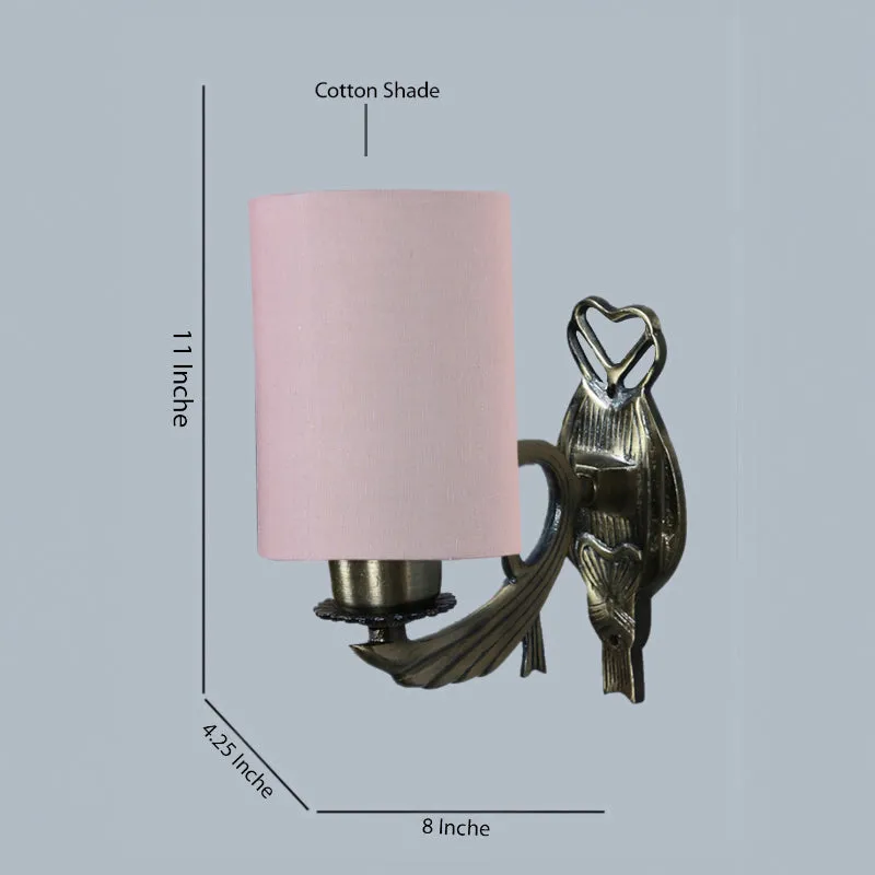 Love Gleam Atva Cylindrical Fabric & Metal Wall Lamp - Grey media 5