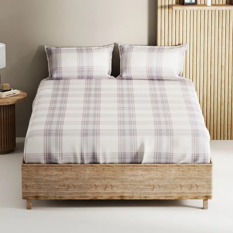 Elyric Cotton Bedsheet (Purple) - 144 TC media 3