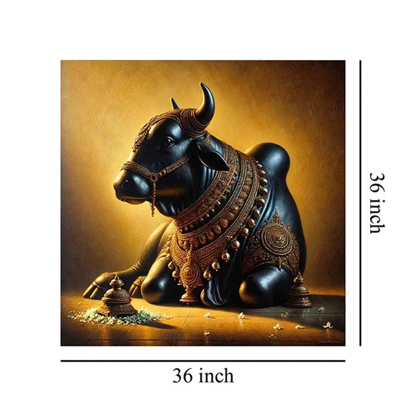 Spiritual Nandhi Wall Painting media 7