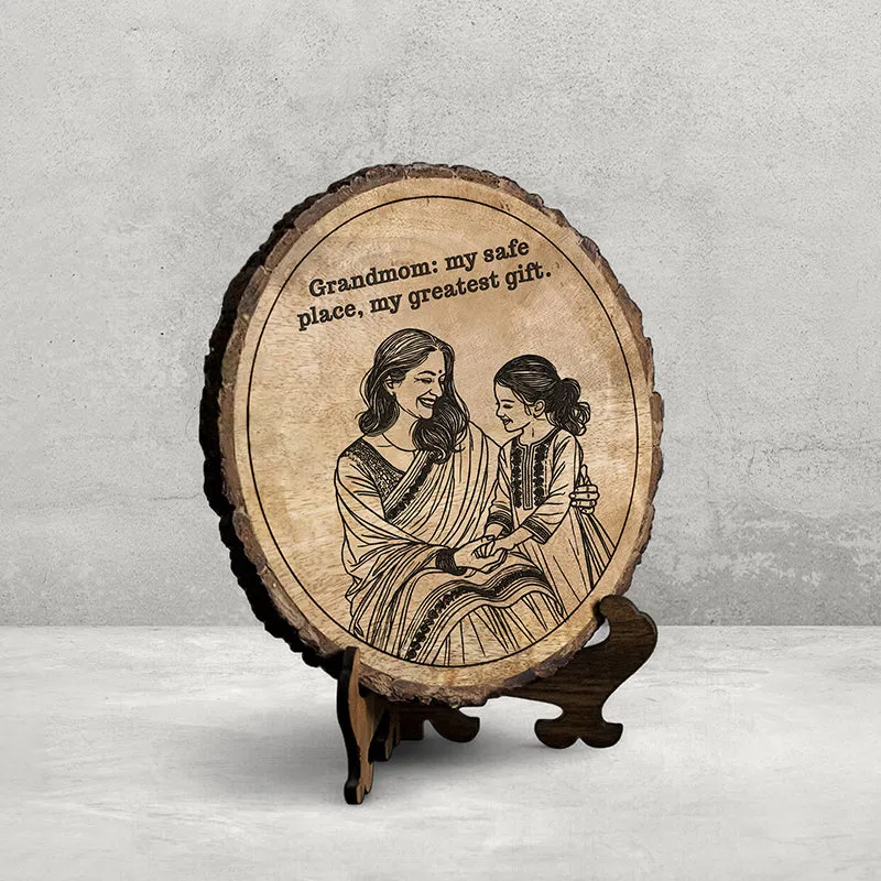 Grand Mother: Greatest Gift Wood Showpiece - Round media 3