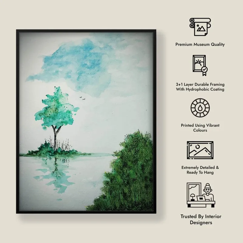 Verdant Shades Archival Paper Wall Art With Frame media 8
