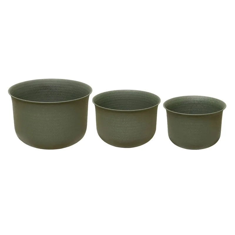 Olive Whisper Iron Planters - Set of Three media 3