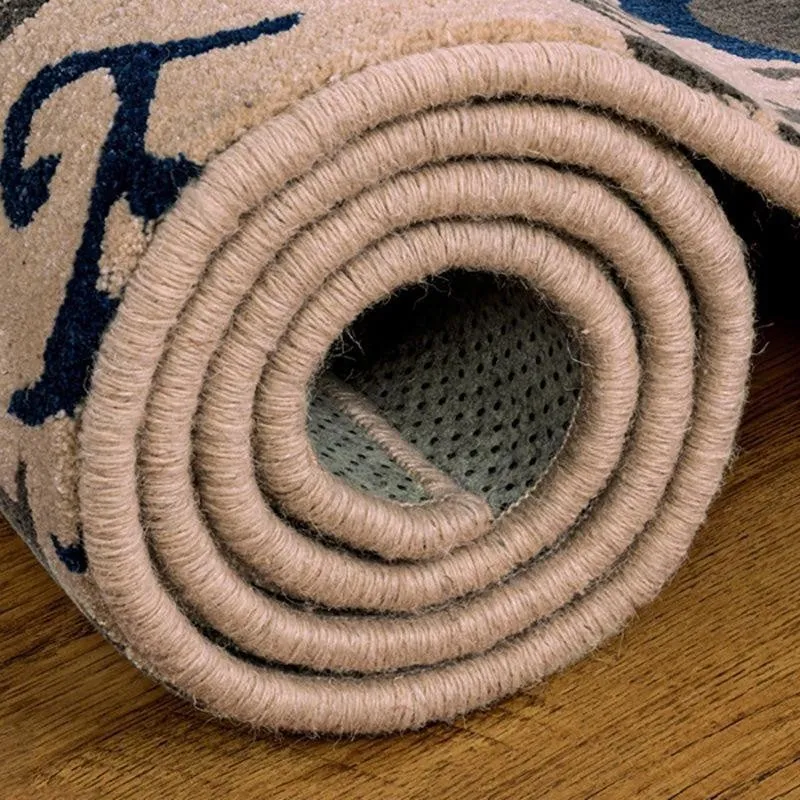 Saruman Hand Tufted Ethnic Wool & Nylon Carpet - Beige media 6