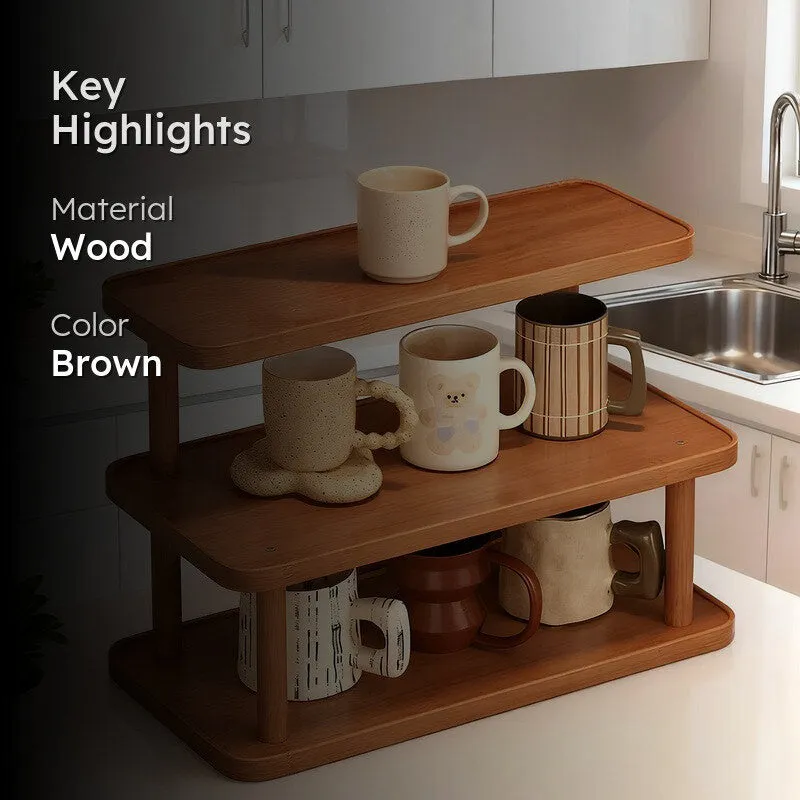 Rioware Timber 3 Tier Wood Racks - Brown media 2