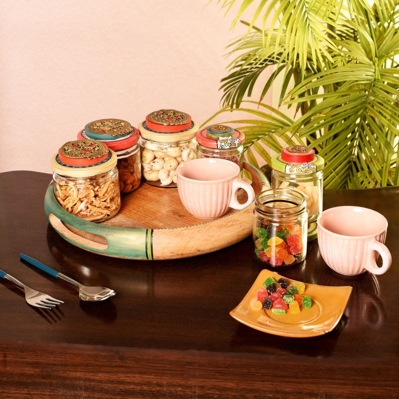 Folkza Decorative Jars & Cups with Tray