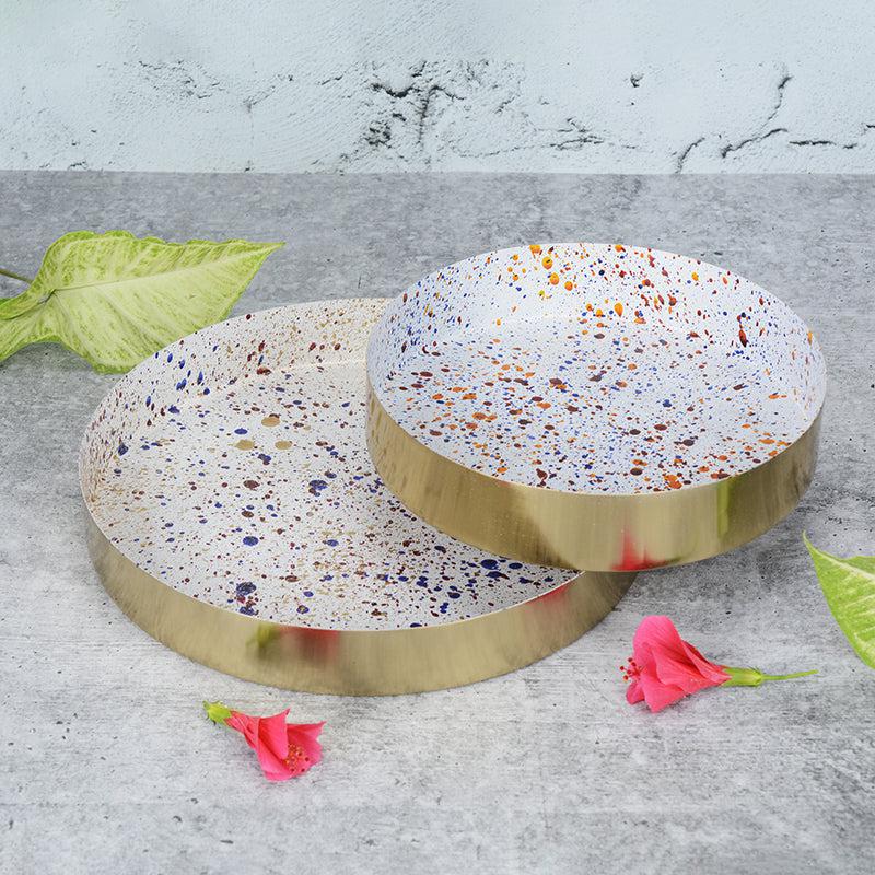 Paint Pop Iron Serving Tray - Set Of Two
