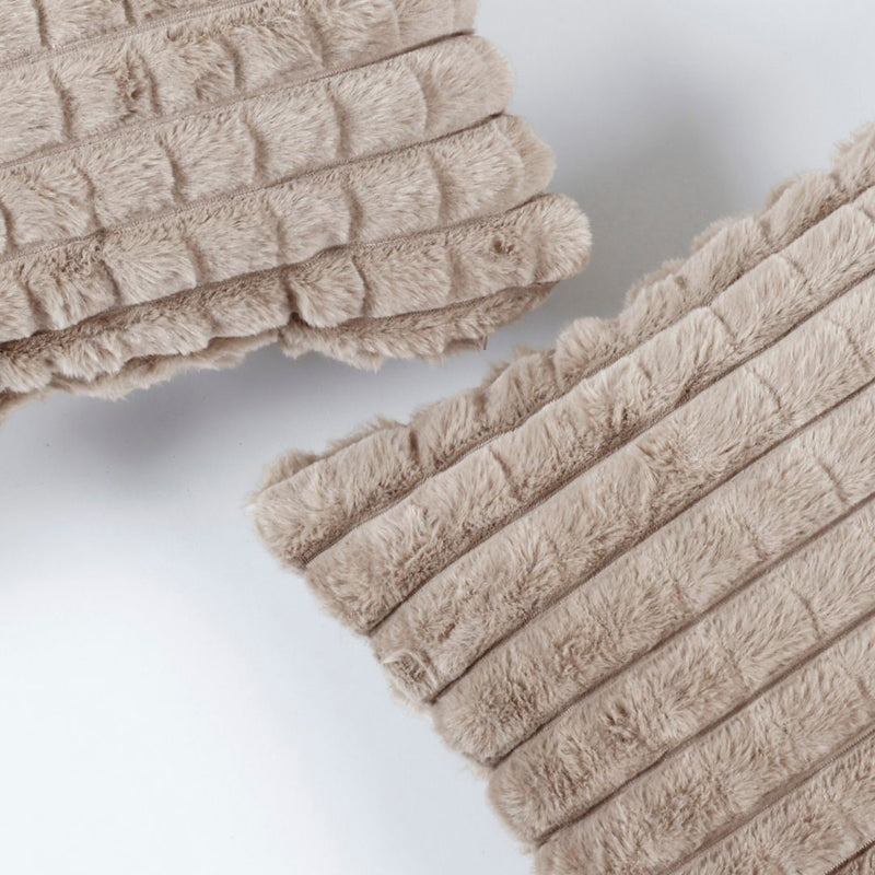 Frost Waffle Beige Cushion Cover (Rectangle)  Set of Two media 4