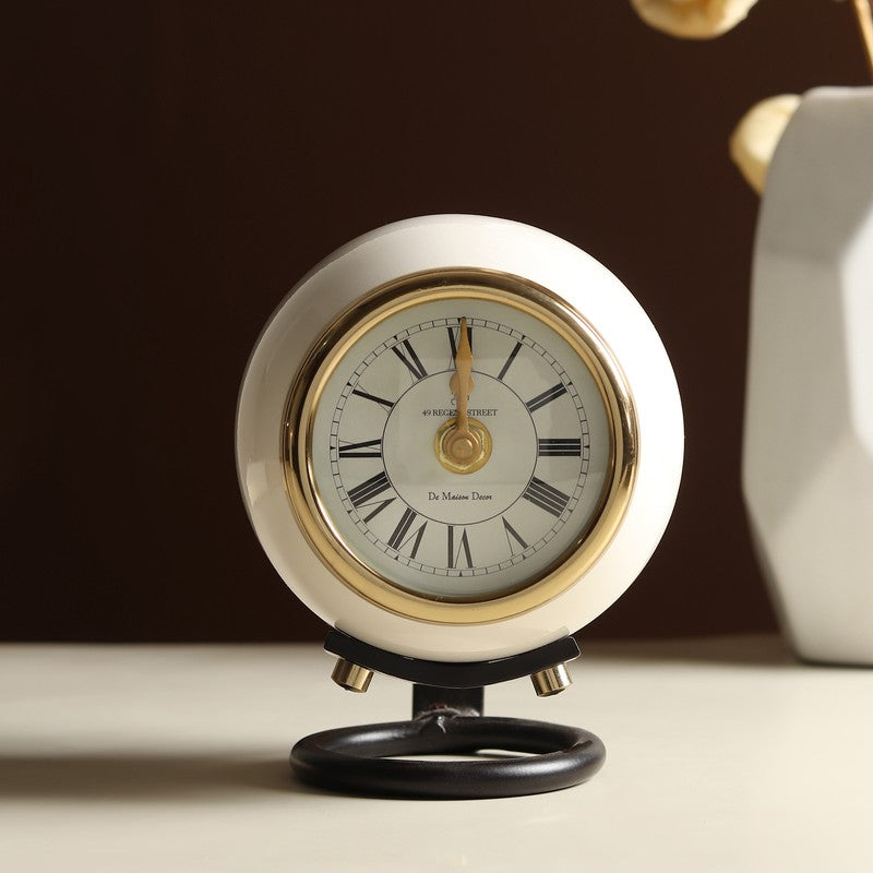 Retro Glow Round Table Clock