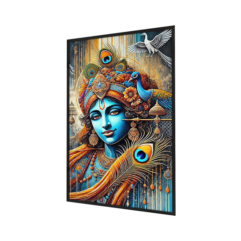 Grace Of Kanha Wall Painting With Frame media 3