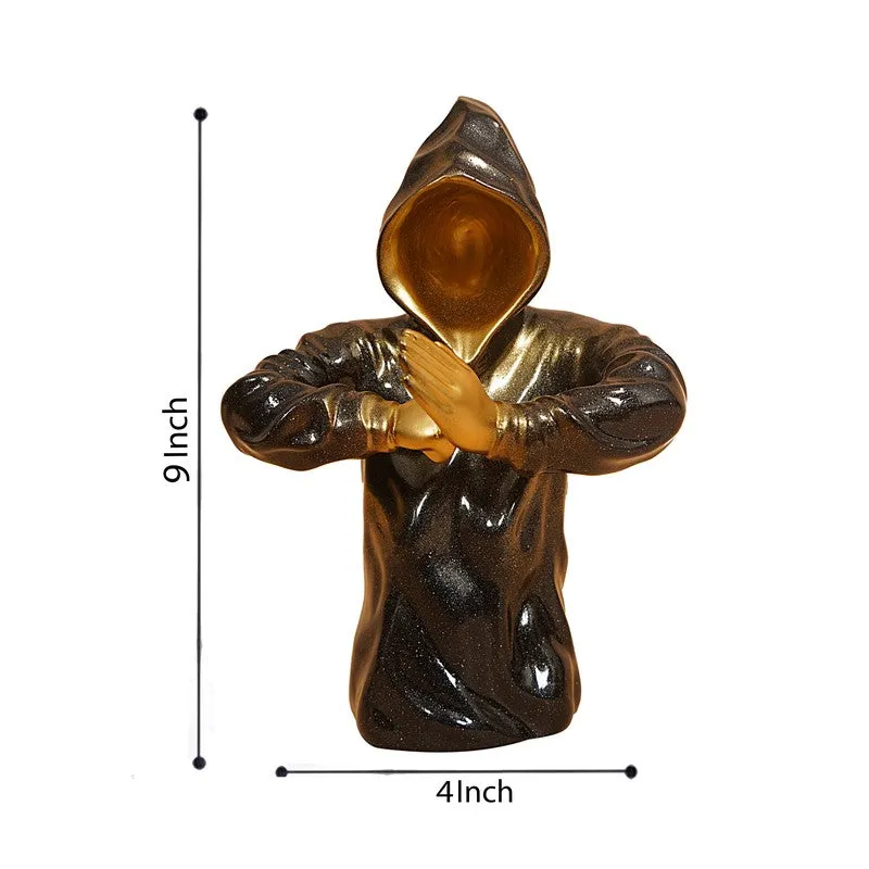Stylish Black & Gold Monkey Showpiece media 10