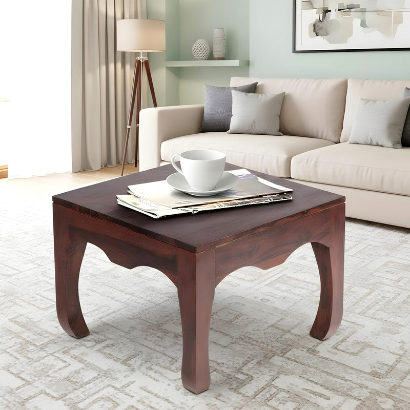 Rervon Sheesham Wooden Center Table - Dark Brown