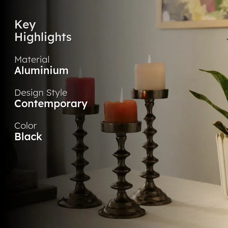 Gloya Candle Holders (Black) - Set of Three media 2