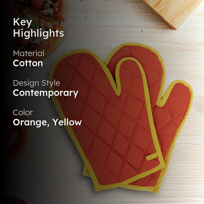 Swayam Teplo Kitchen Gloves (Orange & Yellow) - Set Of Two media 2