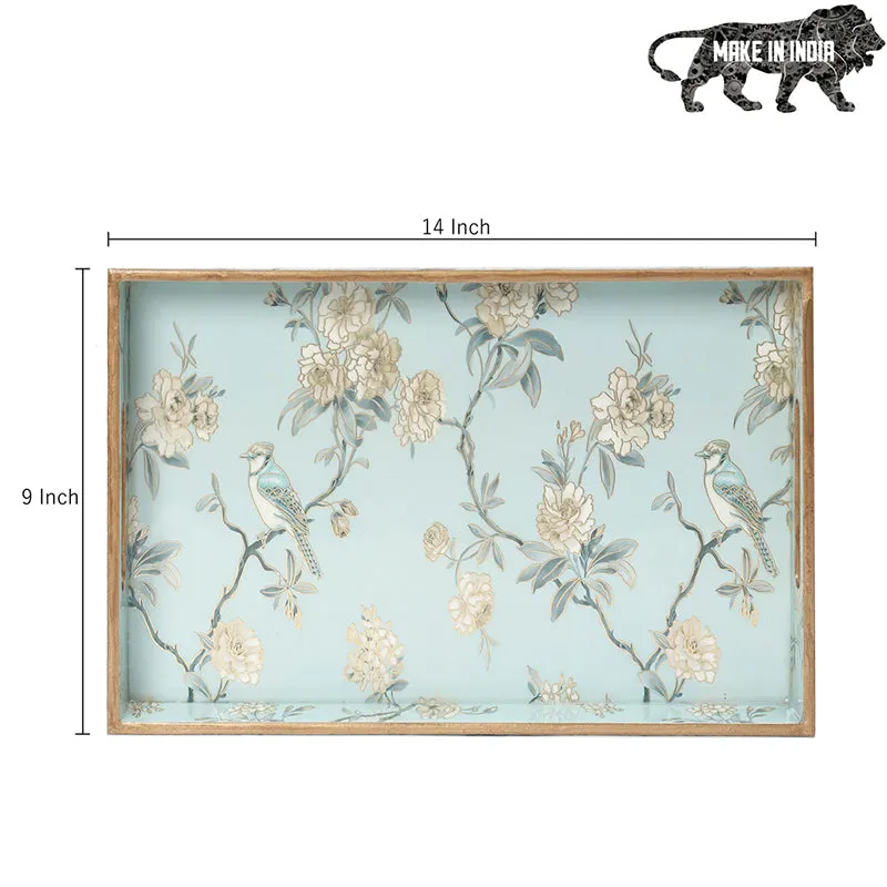 Ketaki Enamel Coated Serving Tray - Aqua Green - 7