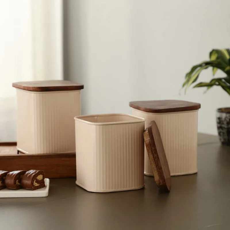 Grain Keeper Container (Ivory,1500 mL Each) - Set Of Three media 1