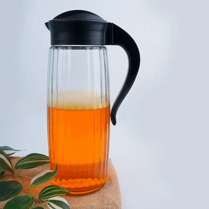 Domana Duna Transparent Jug With Lid (Black) - 1600 ML media 1
