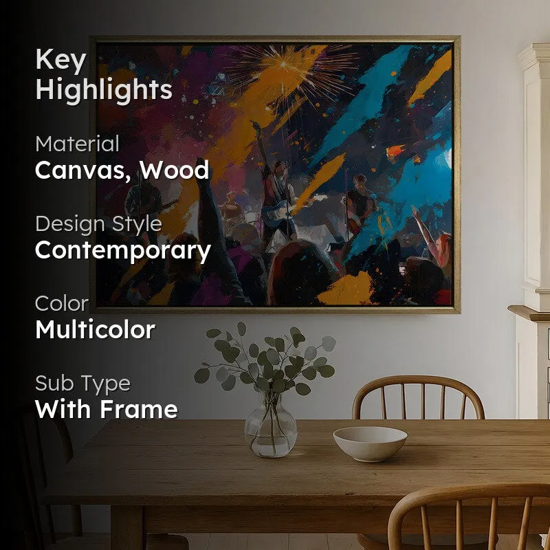 Amplified Nights Canvas Wall Painting With Frame media 2