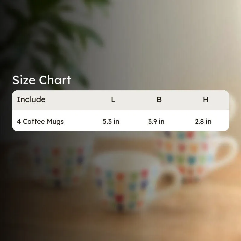 Colourfull Ceramic Coffee Mug (270 mL Each) - Set Of Four media 8