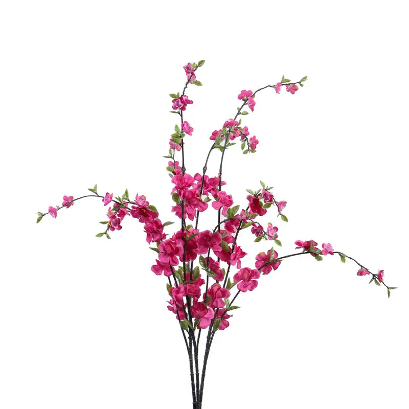 Artificial Realistic Cherry Blossom Flower Stick - Dark Pink - 6