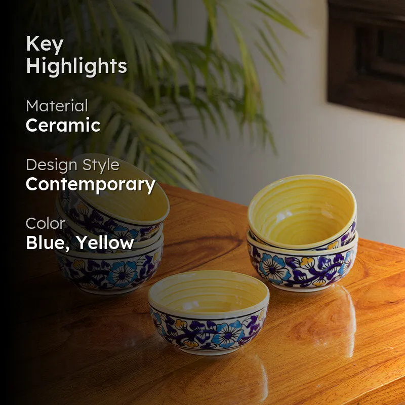 Tulika Ceramic Snack Bowl (220 mL) - Set Of Six media 2