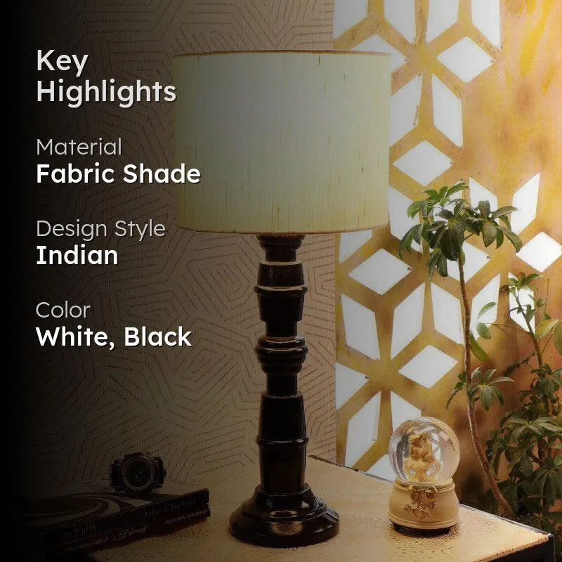 Sorar Baxter Fabric Table Lamp - White,Black media 2